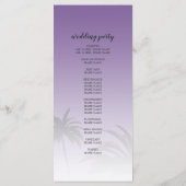 パープルトロピカルパームツリービーチ結婚式 プログラム (裏面)