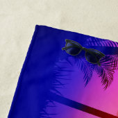 パープルトロピカルビーチアットサンセット ビーチタオル (インサイチュ)