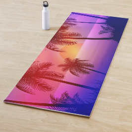 パープルトロピカルビーチアットサンセット ヨガマット