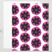 パープルトロピカルフラワーパターンスクラップブック紙 (正面/裏面)