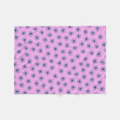 パープルトロピカルフローラ春夏 フリースブランケット (正面(横))