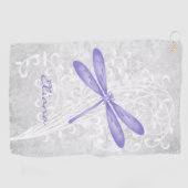 パープルトンフライパーソナライズされたゴルフタオル ゴルフタオル (横)