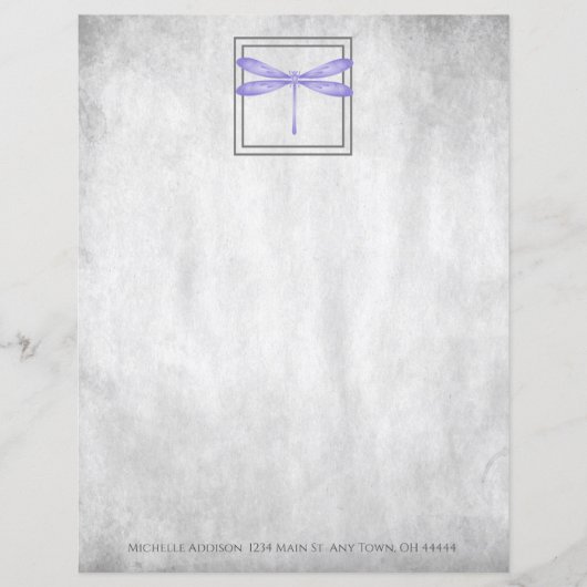 パープルトンボパーソナライズされたイ紙シート (正面)