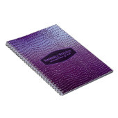 パープルトーンスネークスキンフェイクレザールック ノートブック (右側)