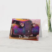 パープルトーン ヴィンテージ クラシック カー 父の日 カード (正面)