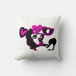 パープルドゥードルアート クッション