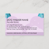 パープルドッグウォーカーサービスフランスのブルドッグ 名刺 (裏面)