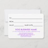 パープルドッググルーミングペット搭乗券 (裏面)