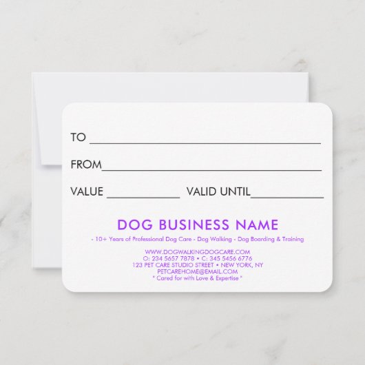 パープルドッググルーミングペット搭乗券 (裏面)