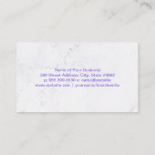 パープルドッグポーアイコン |白い大理石の背景 名刺 (裏面)