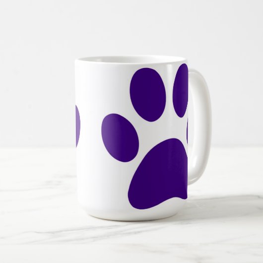 パープルドッグポープリントカスタマイズ可能なコーヒーマグ コーヒーマグカップ (正面右)
