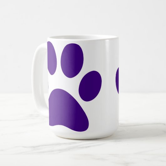 パープルドッグポープリントカスタマイズ可能なコーヒーマグ コーヒーマグカップ (正面左)