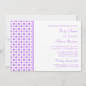 パープルドットカスタムベビーシャワー招待状 招待状 (裏面)