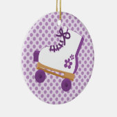 パープルドットローラスケート誕生日オーナメント セラミックオーナメント (右)