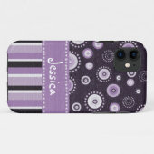 パープルドット&ストライプ Case-Mate iPhoneケース (裏面(横))