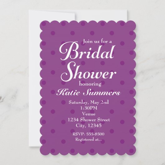 パープルドット BRIDAL SHOWER  招待状 (正面)