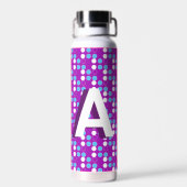 パープルドパターン(の模様が)あるットカスタムズモノグラムチルドレン ウォーターボトル (背面)