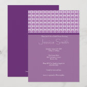 パープルドモダンッツブライダルシャワー招待 招待状 (正面/裏面)