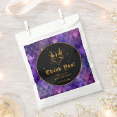 パープルドラゴンはかりで測金ゴールド誕生日ありがとう フェイバーバッグ (クリップ留めされた状態)