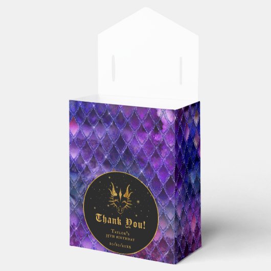 パープルドラゴンはかりで測金ゴールド誕生日ありがとう フェイバーボックス (オープン)