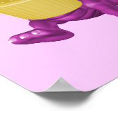 パープルドラゴンキッズルームパーソナライズされたウォールポスター ポスター (角)