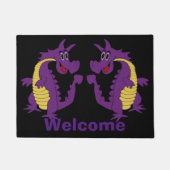 パープルドラゴンデザイン ドアマット (正面)