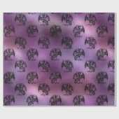 パープルドラゴンデザイン ラッピングペーパー (フラット)