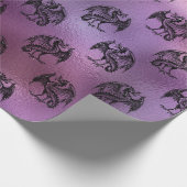 パープルドラゴンデザイン ラッピングペーパー (角)