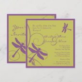 パープルドラゴンフライの結婚式招待状 招待状 (正面/裏面)