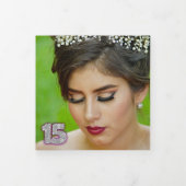 パープルドラゴンフライキャリッジキンセニェラ招待状 三つ折りクリスマスカード (カバー)