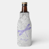 パープルドラゴンフライパーソナライズされたボトルクール ボトルクーラー (ボトル正面)