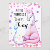 *~*パープルドラゴンベビーガールシャワー招待状 招待状 (正面/裏面)