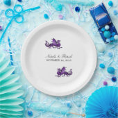 パープルドラゴン結婚ズ紙プレート ペーパープレート (パーティー)