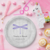 パープルドラゴン結婚フライ紙プレート ペーパープレート (パーティー)