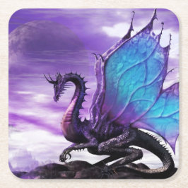 パープルドラゴン スクエアペーパーコースター