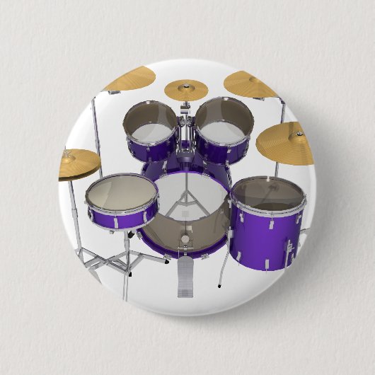 パープルドラムキット： 缶バッジ (正面)