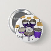 パープルドラムキット： 缶バッジ (正面&裏面)