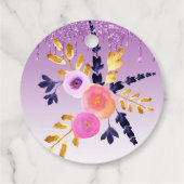 パープルドリッピンググリッターフローラありがとう フェイバータグ (裏面)