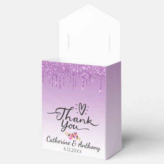 パープルドリッピンググリッターフローラありがとう フェイバーボックス (オープン)