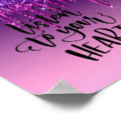 パープルドリッピンググリッター感動的引用文ポスター ポスター (角)