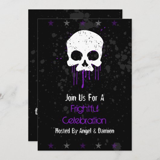 パープルドリップスカル 招待状 (正面/裏面)