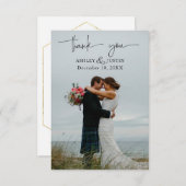 パープルドリームススタイリッシュ花模様サンキューカード (正面/裏面)