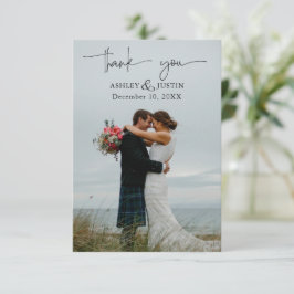 パープルドリームススタイリッシュ花模様サンキューカード