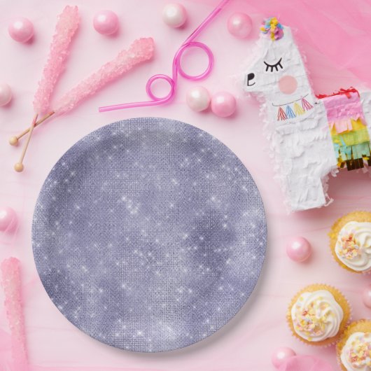 パープルドリームスパークル ペーパープレート (パーティー)