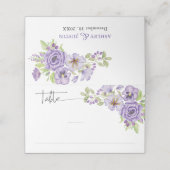 パープルドリームズスタイリッシュ花模様折り畳み座席表 プレイスカード (外部開封)