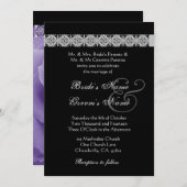 パープルドリームズレースバラ結婚式招待状 招待状 (正面/裏面)