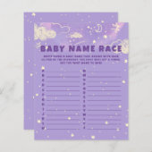 パープルドリームベビー名レースベビーシャワーゲーム (正面/裏面)