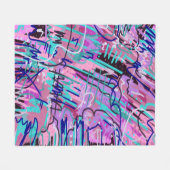 パープルドリーム表現抽象芸術プリント フリースブランケット (正面(横))