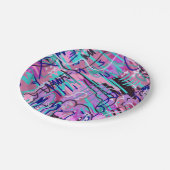 パープルドリーム表現抽象芸術プリント ペーパープレート (アングル)