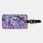 パープルドリーム表現抽象芸術プリント ラゲッジタグ (正面横)